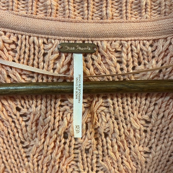 Free People Coral Montana Cable Knit Cardigan - Picture 3 of 4